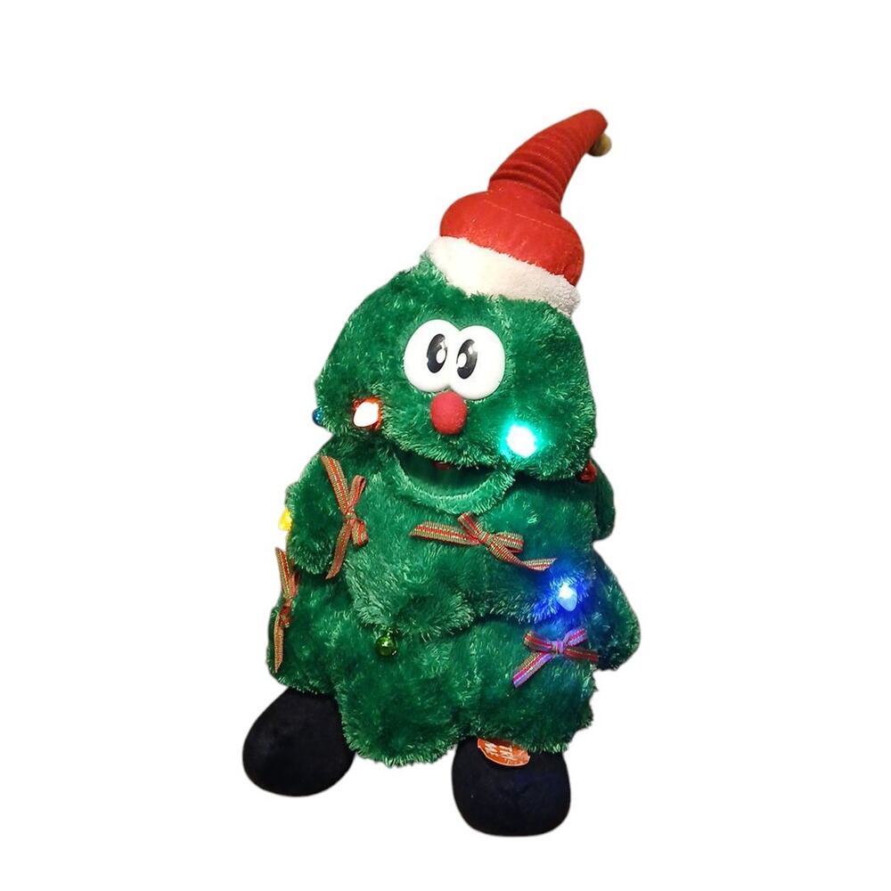 Vtg Rock Around The Christmas Tree Plush Light Up‎ Dancing Musical Holiday Decor